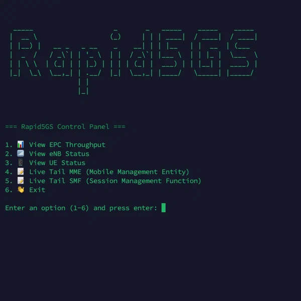 Rapid5GS control interface